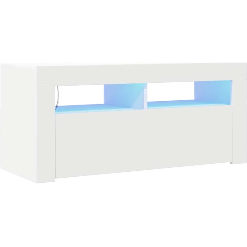 vidaXL Tv-meubel met LED-verlichting 90x35x40 cm wit