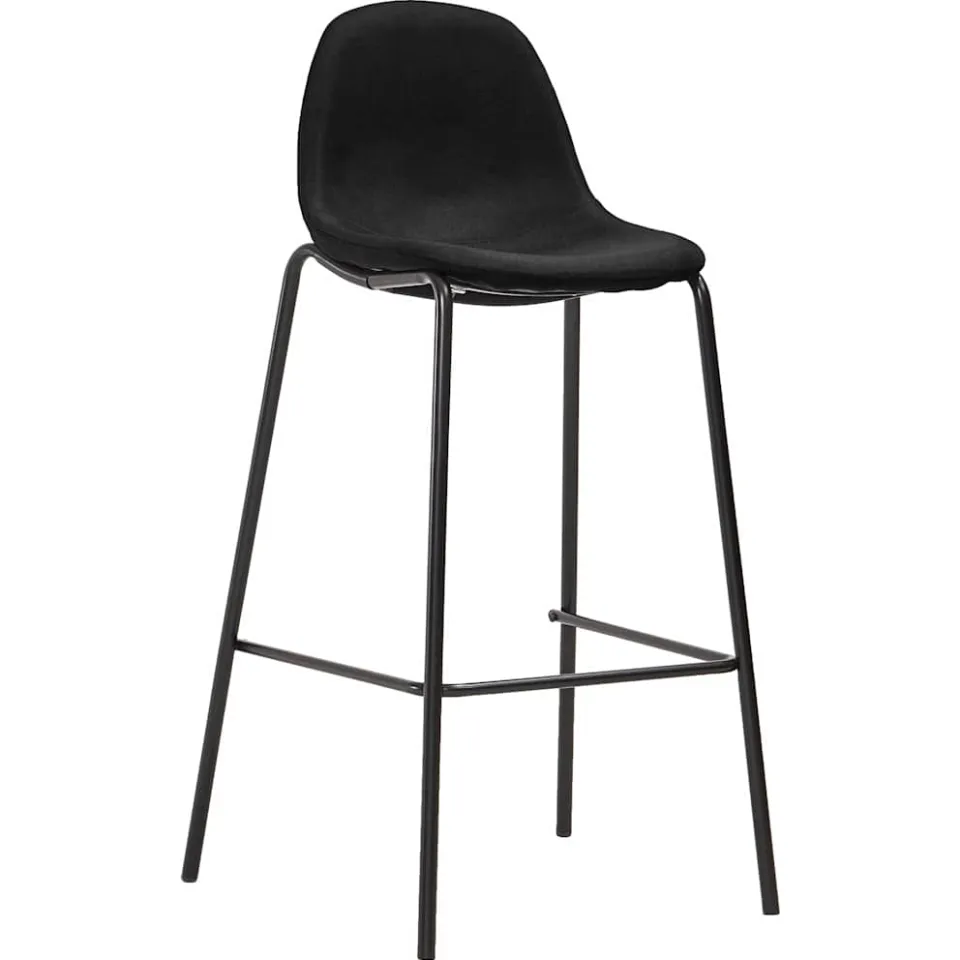 vidaXL Barstoelen 4 st stof zwart, foto 2