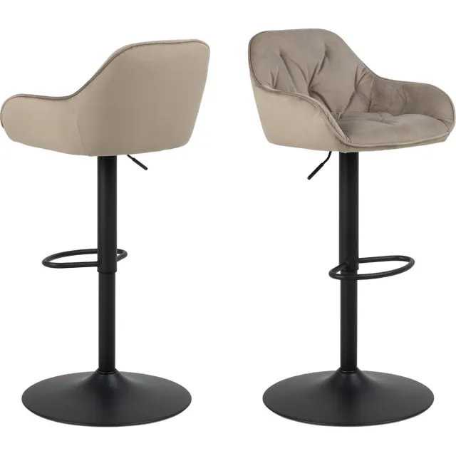 Giga Living Barkruk Stof Beige - Verstelbaar - Zithoogte 46,5cm - 52x52x109cm - Giga Living
