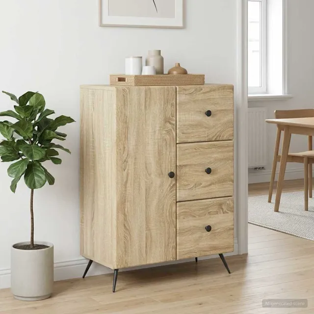 vidaXL Dressoir Sonoma Eiken 66 x 34,5 x 90 cm Bewerkt hout Bruin