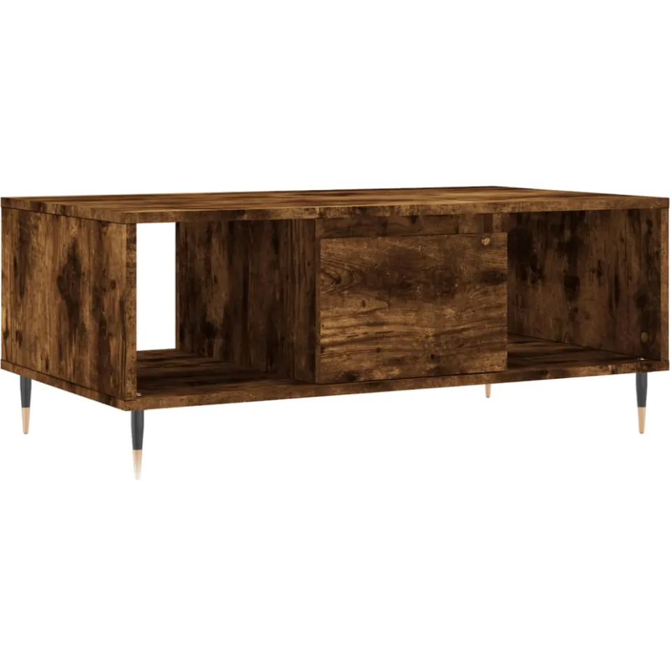 vidaXL Salontafel 90x50x36,5 cm bewerkt hout gerookt eikenkleurig, foto 3