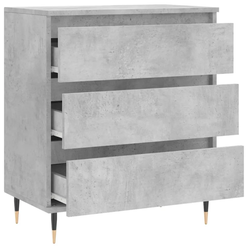 vidaXL Dressoir 60x35x70 cm bewerkt hout betongrijs grijs, foto 4
