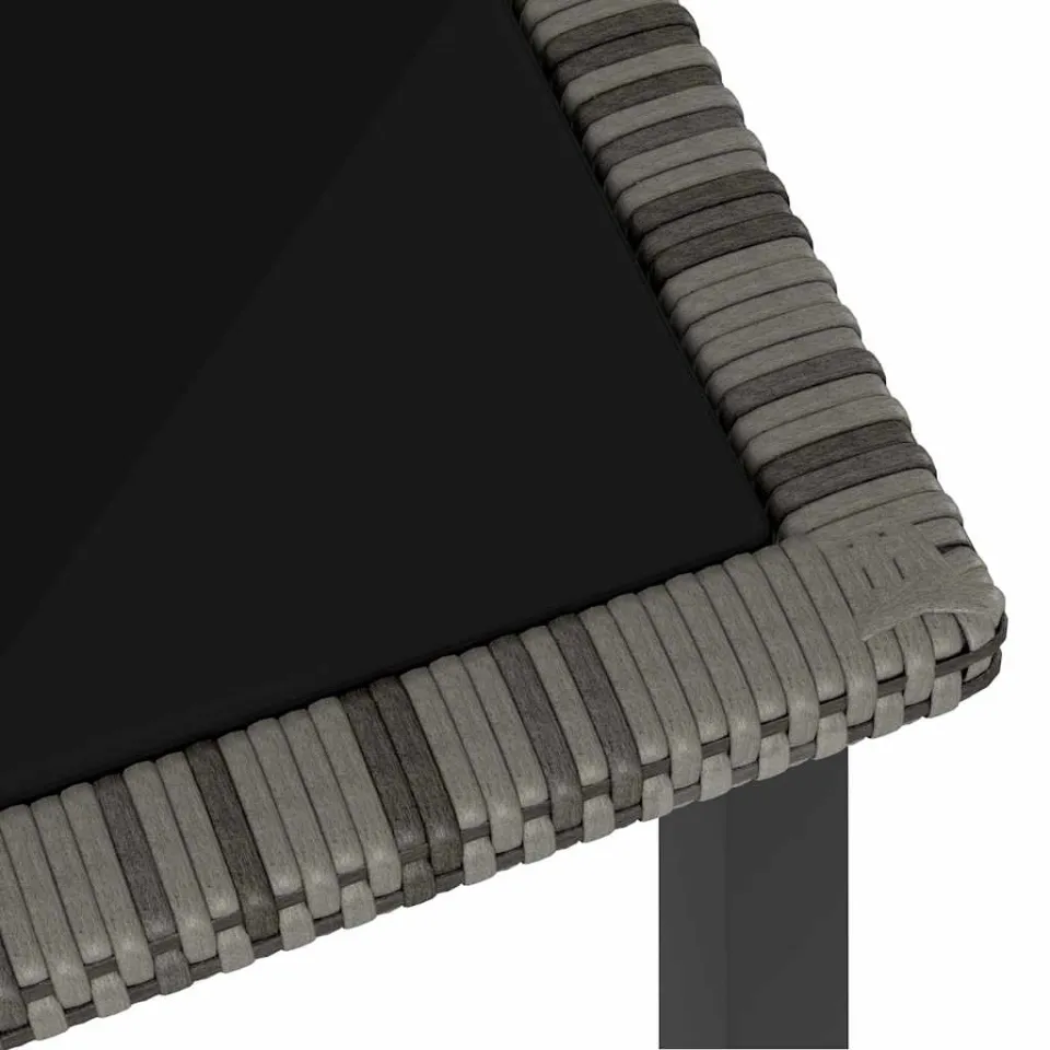 vidaXL Tuintafel 180x70x73 cm poly rattan grijs, foto 3
