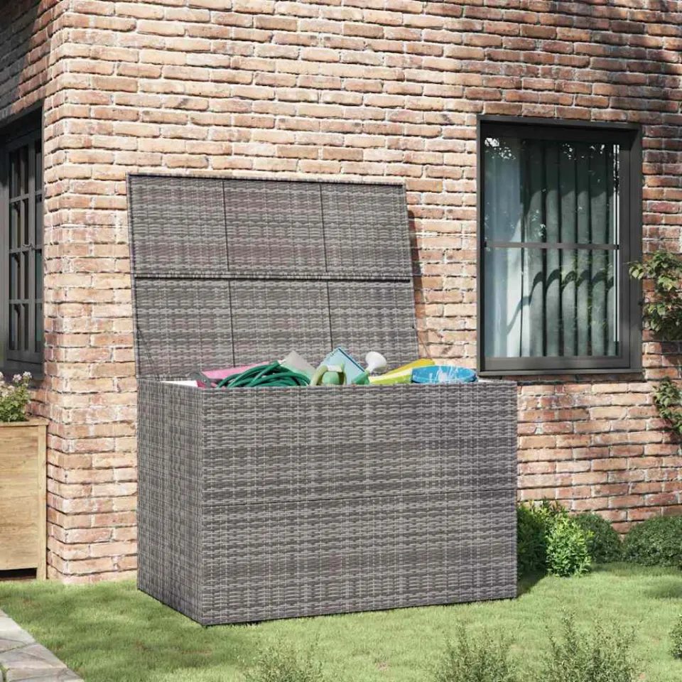 vidaXL Tuinbox 150x100x100 cm poly rattan grijs, foto 3
