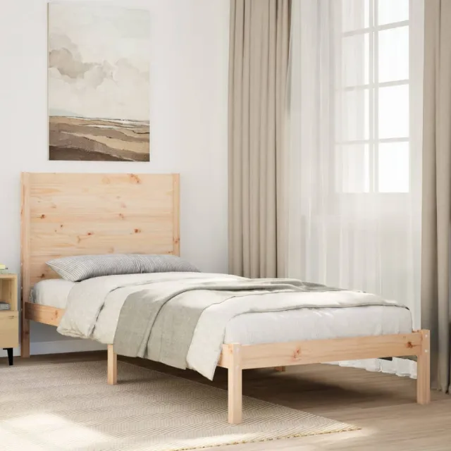 vidaXL Bedframe extra lang zonder matras massief hout 90x210 cm bruin
