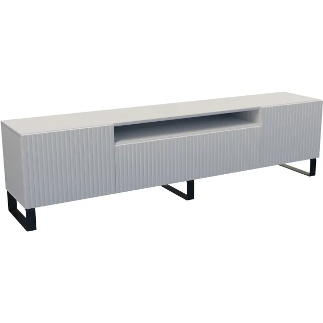 Margaret Hadas24 TV-kast Marlo III, woonwand, lowboard, tv-standaard, woonwand, woonkamer, tv-meubel, woonkamermeubels, televisie, highboard, TV-kast, tv-lowboard, 200 cm, drie deuren, wit