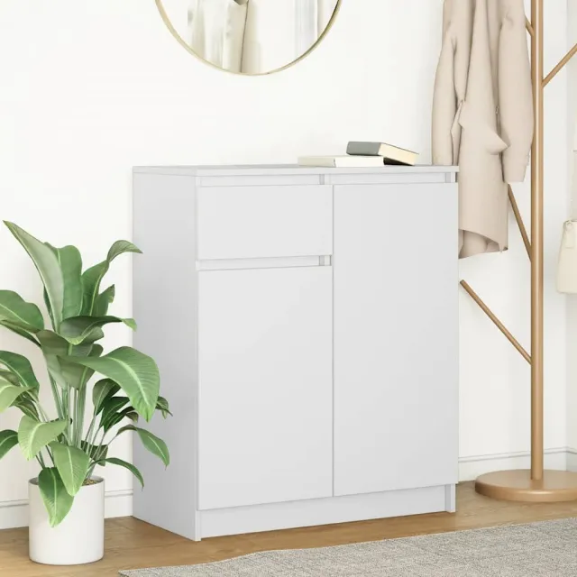vidaXL Dressoir met lade 71x35x84 cm spaanplaat wit
