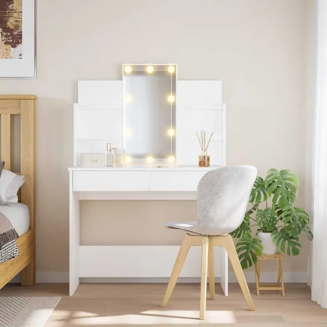 vidaXL Kaptafel met LED-verlichting 96x40x142 cm wit