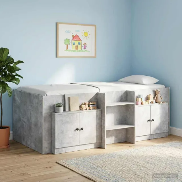vidaXL Opbergkast voor Loftbed 2 st Betongrijs 66 x 35 x 48 cm grijs, foto 2