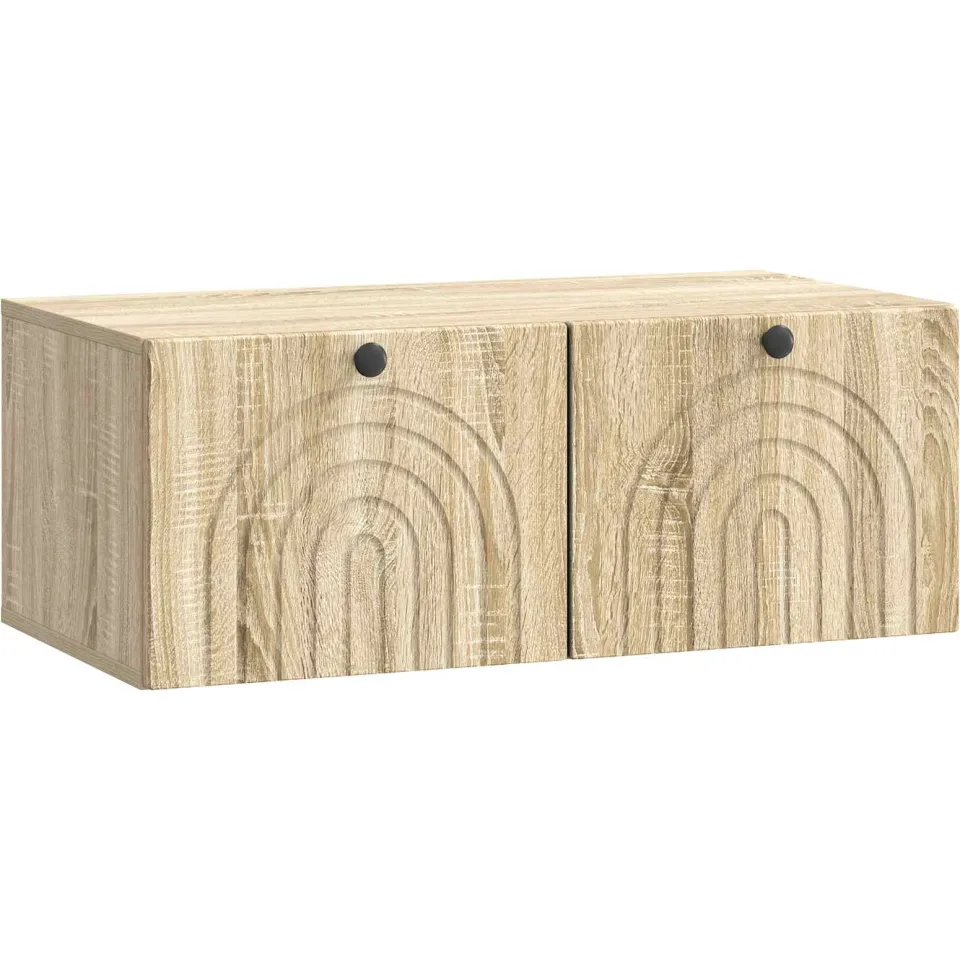 vidaXL Wandbeugel TV-kast Sonoma Eiken 78,5 x 41 x 30 cm Bewerkt hout Bruin