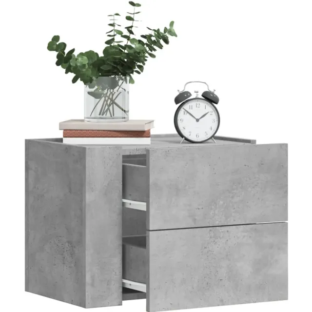 vidaXL Nachtkastjes 2 st wandgemonteerd 45x30x35 cm betongrijs
