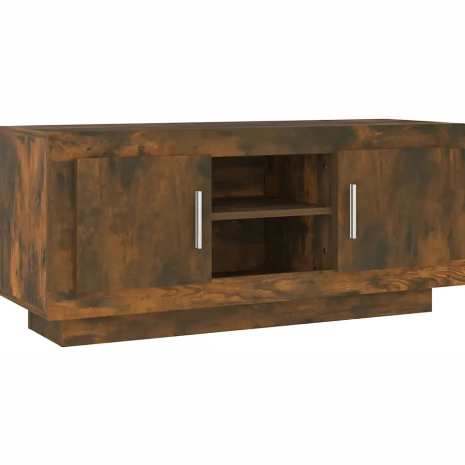 vidaXL Tv-meubel 102x35x45 cm bewerkt hout gerookt eikenkleurig