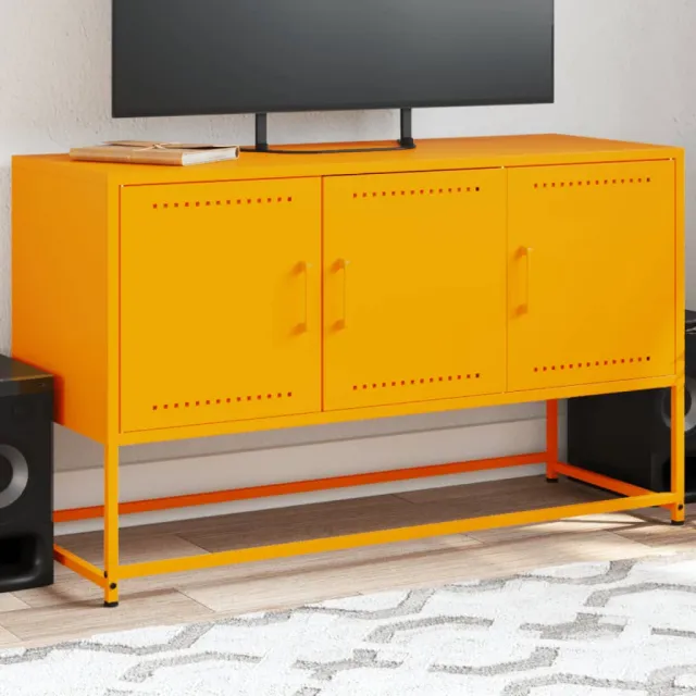 vidaXL Tv-meubel 100,5x39x60,5 cm staal mosterdgeel, foto 2