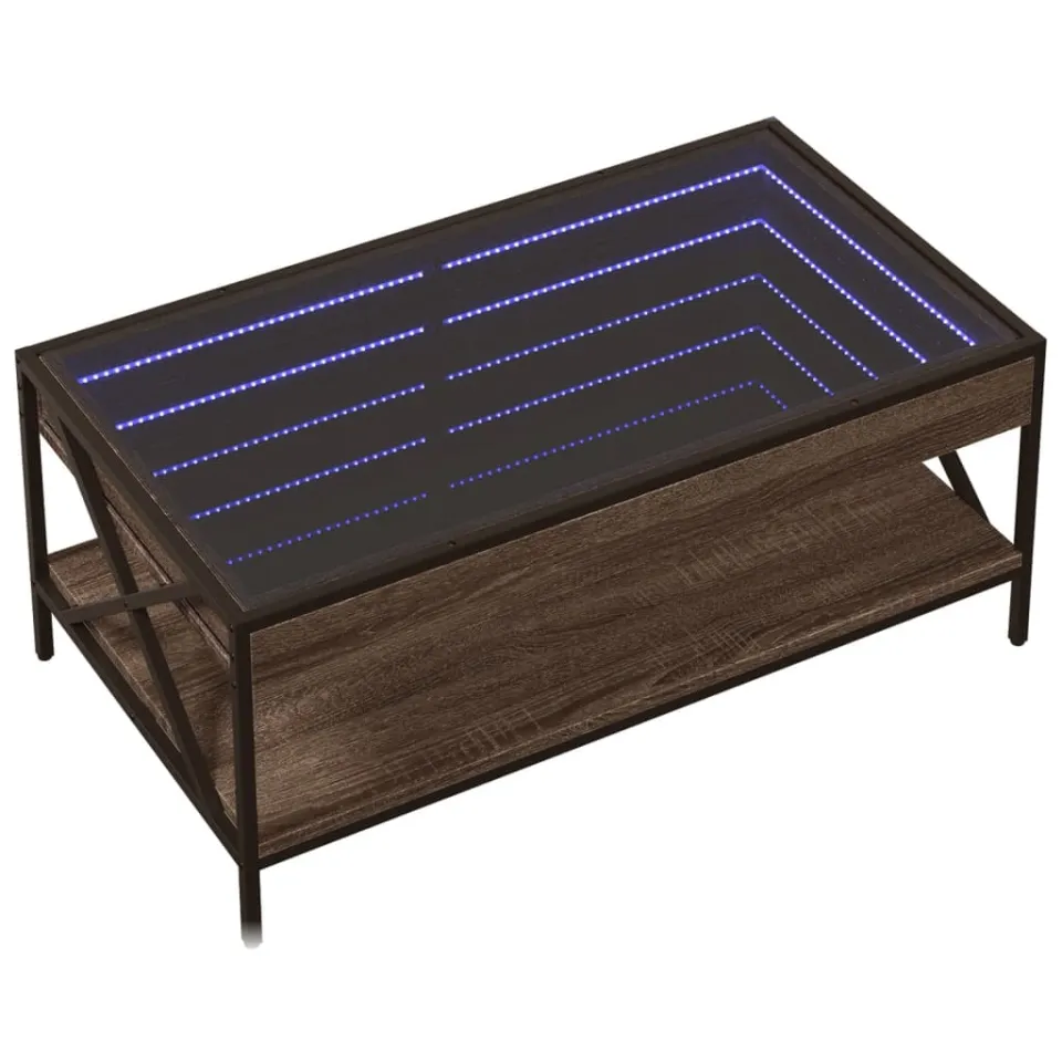 vidaXL Salontafel met Infinity LED 90x50x38 cm bruin eikenkleurig