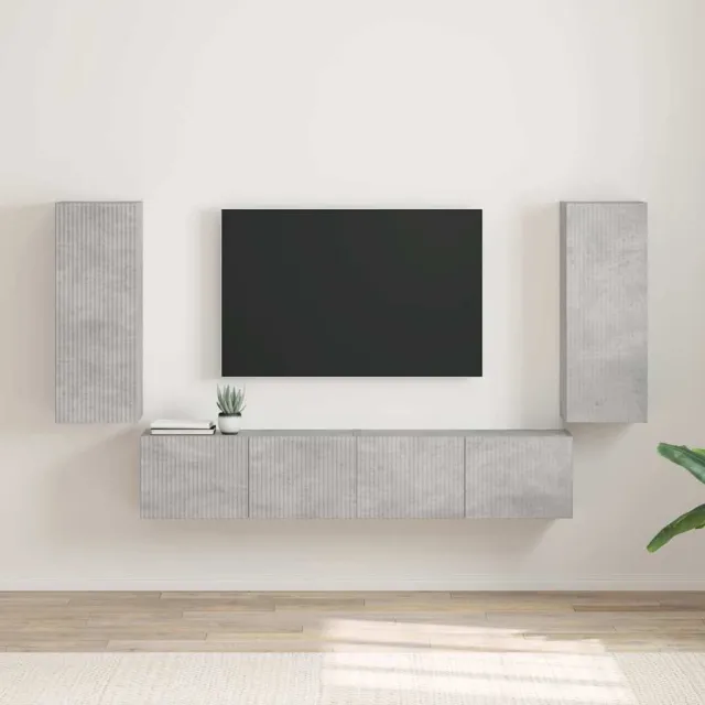 vidaXL TV Wandkast 2 st Betongrijs Bewerkt hout grijs, foto 2