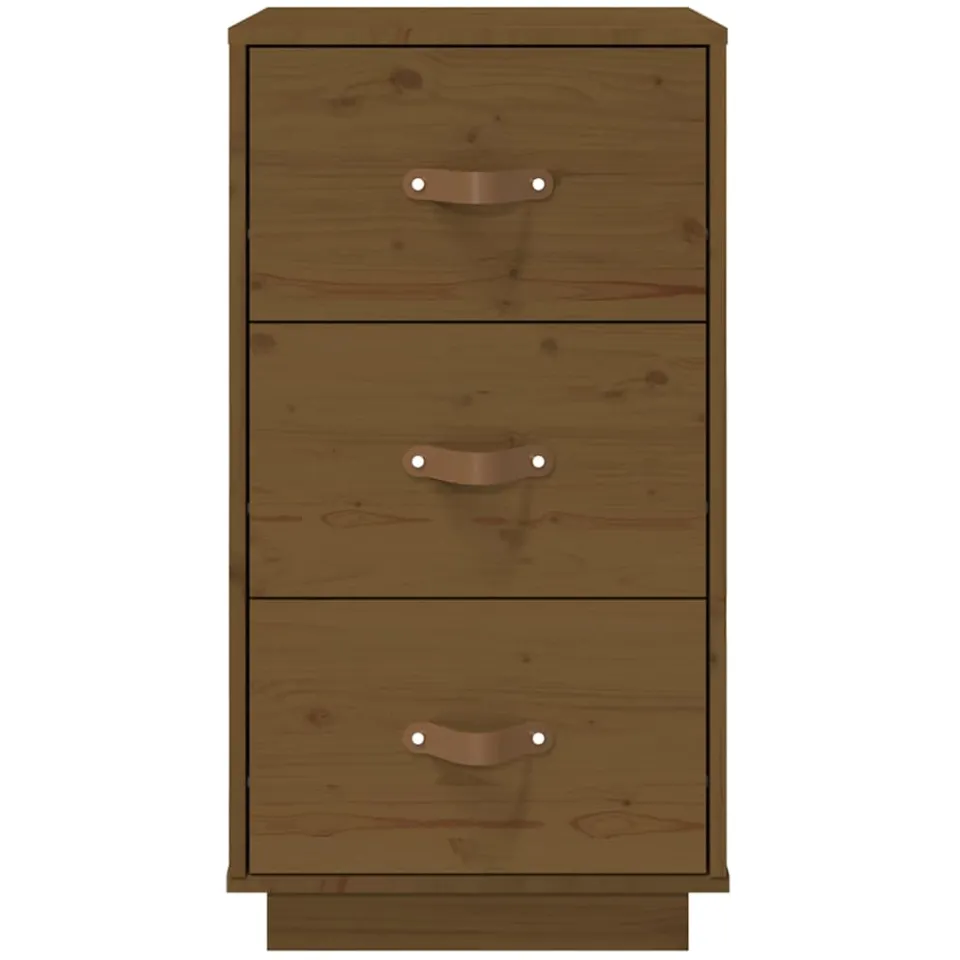 vidaXL Nachtkastje 40x40x75 cm massief grenenhout honingbruin bruin, foto 3
