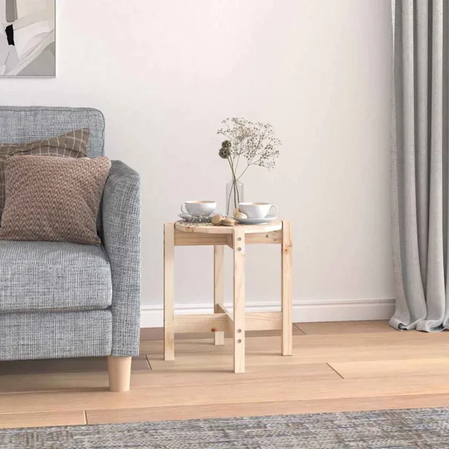 vidaXL Salontafel Ø 42,5x45 cm massief grenenhout bruin, foto 2