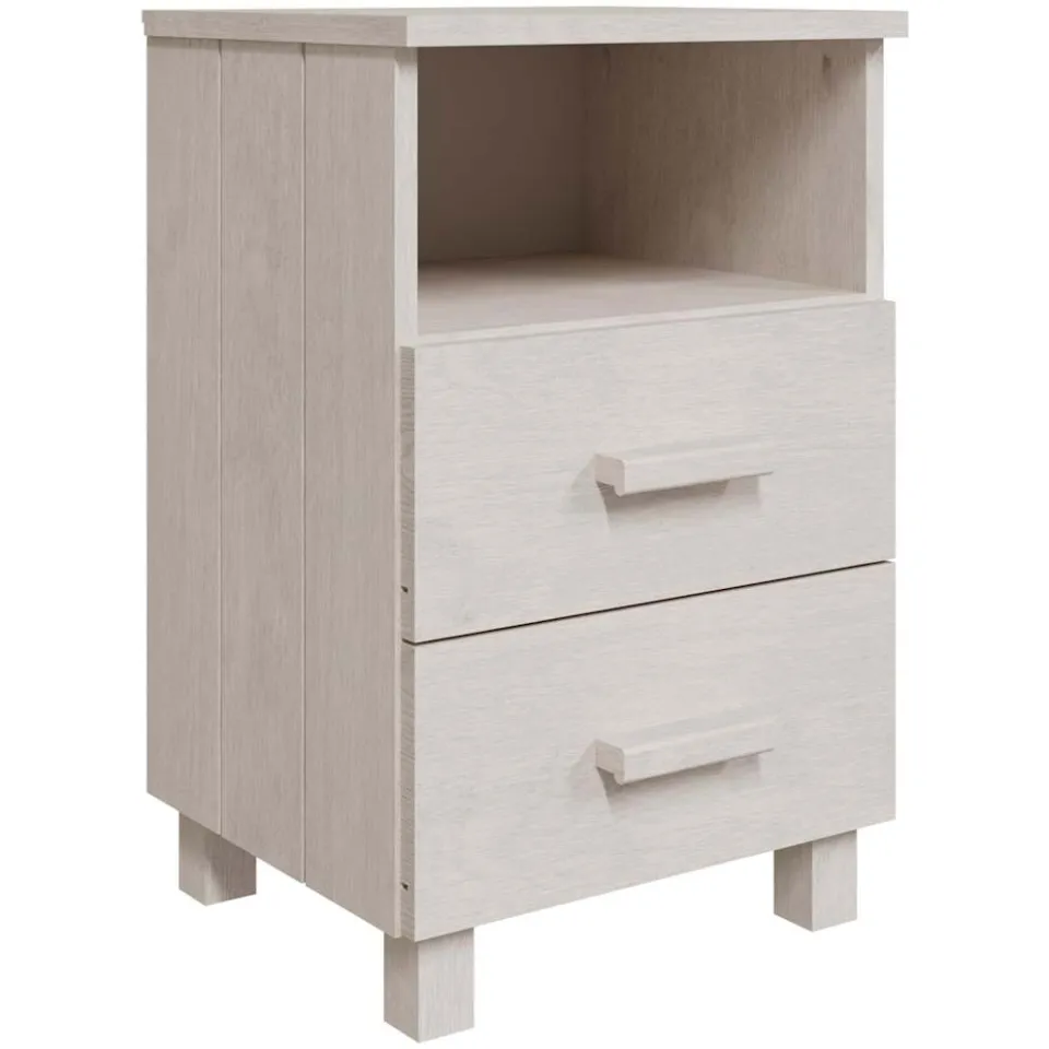 vidaXL Nachtkastjes HAMAR 2 st 40x35x62 cm massief grenenhout wit