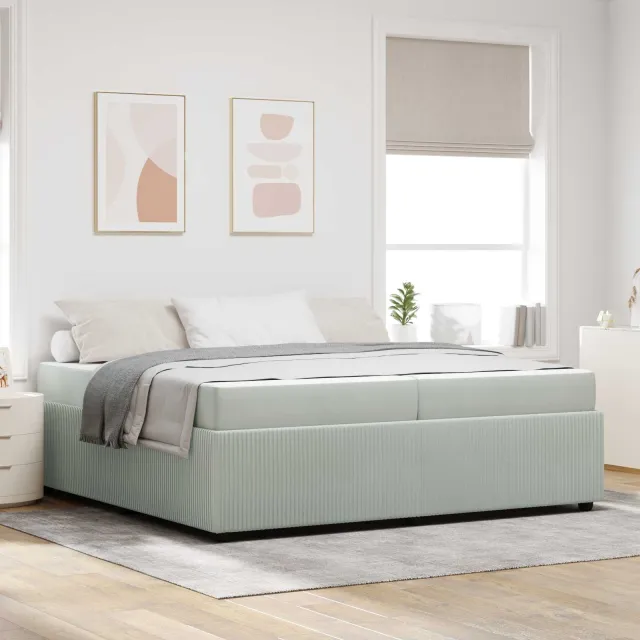vidaXL Bedframe Lichtgrijs 200 x 200 cm Stof