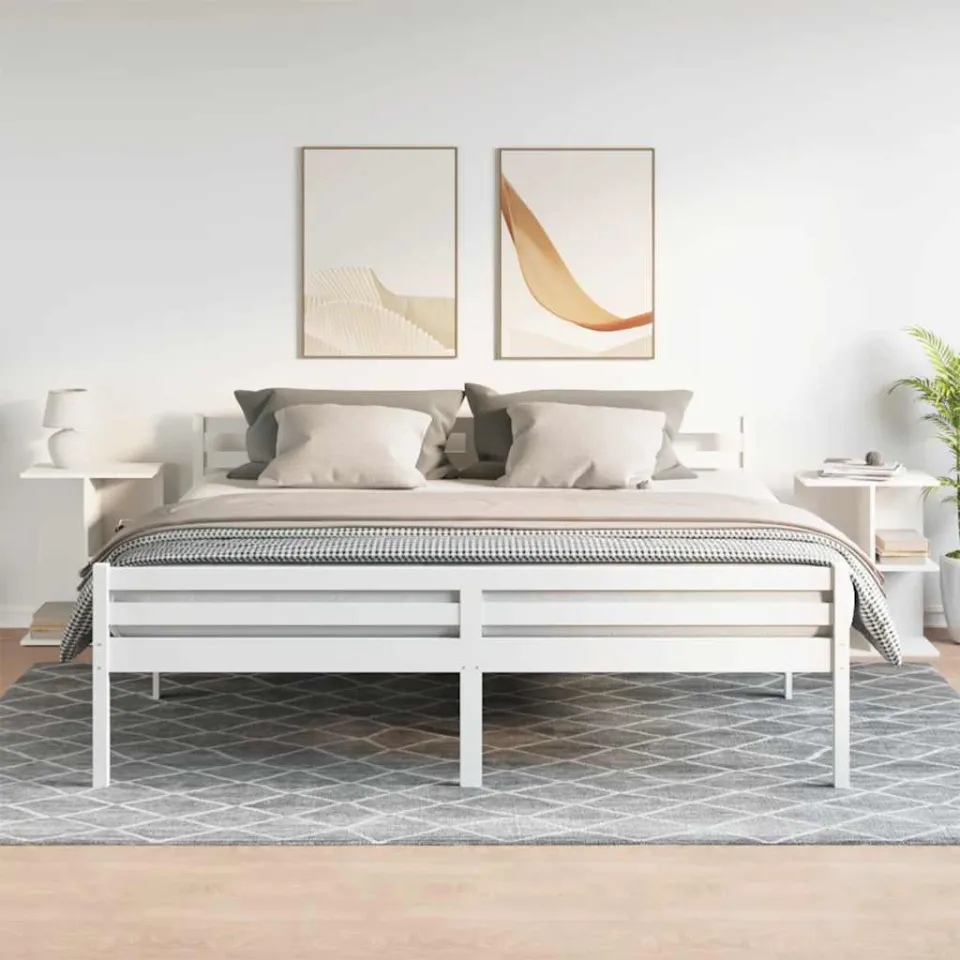vidaXL Nachtkastjes 2 st 46,5x29x61 cm bewerkt hout wit, foto 2