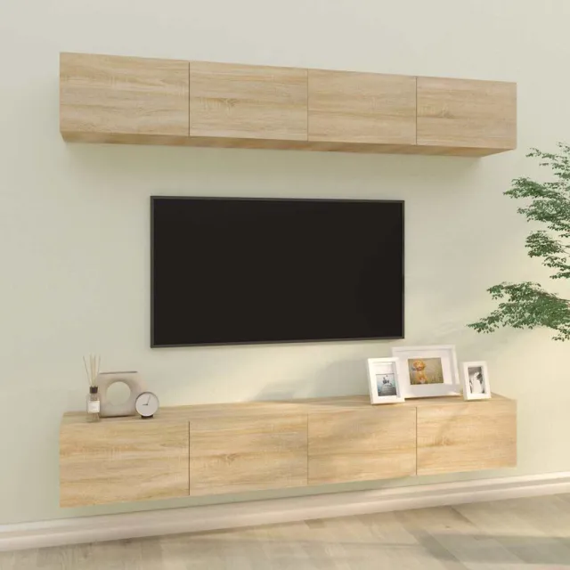 vidaXL Tv-wandmeubels 4 st 100x30x30 cm sonoma eikenkleurig Bruin