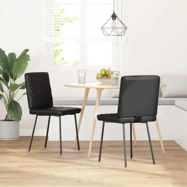 vidaXL Eetkamerstoelen 2 st kunstleer zwart, foto 2