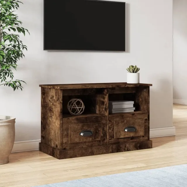 vidaXL Tv-meubel 80x35x50 cm bewerkt hout gerookt eikenkleurig Bruin