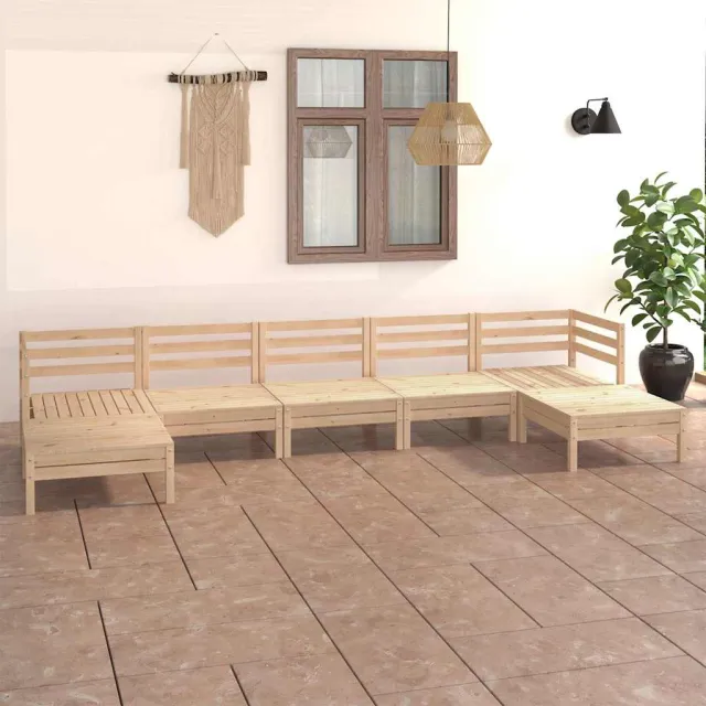 vidaXL 7-delige Loungeset massief grenenhout bruin, foto 2