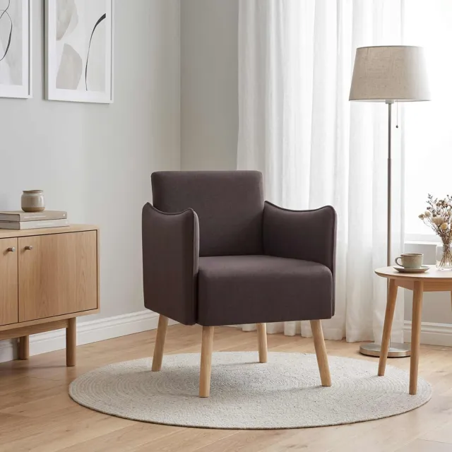 vidaXL Accentstoel Donkerbruin Stof