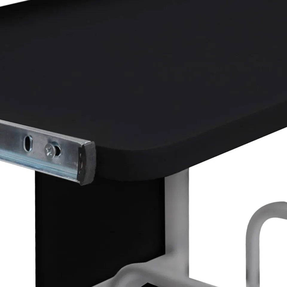 vidaXL Computerbureau 110x52x88,5 cm bewerkt hout zwart, foto 4