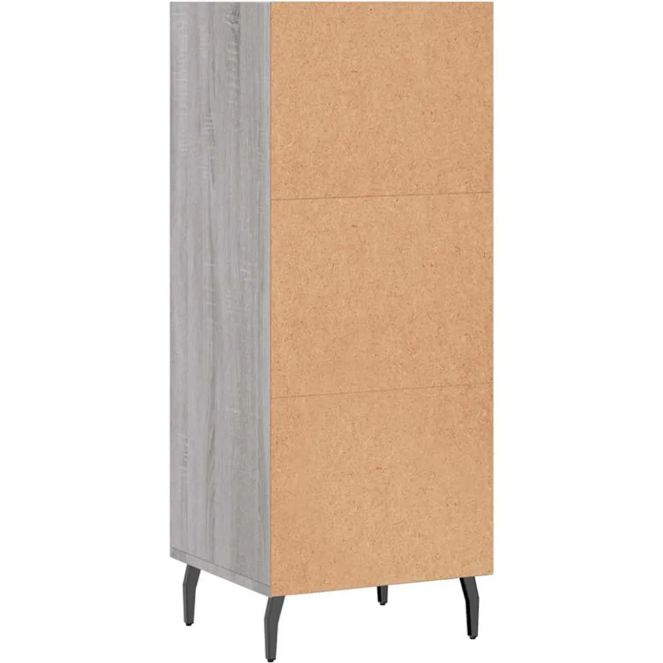 vidaXL Dressoir 34,5x32,5x90 cm bewerkt hout grijs sonoma eikenkleurig, foto 4