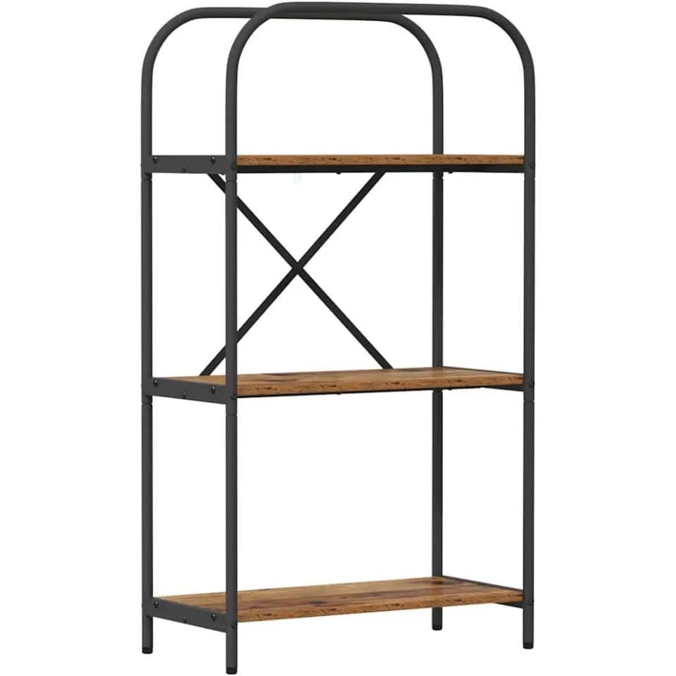 vidaXL Boekenkast 3-laags 60 x 30 x 109 cm Bewerkt hout Oudhout bruin, foto 3