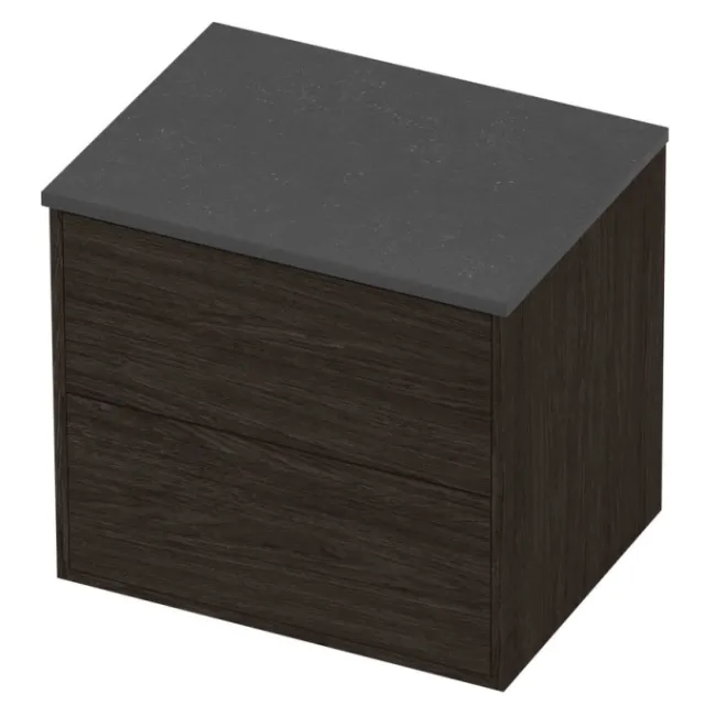 Proline Deck Badmeubelset Hardsteen Voor Grepen Symmetrisch Kader 60x46x54 cm Blue Stone Mokka Oak Eiken