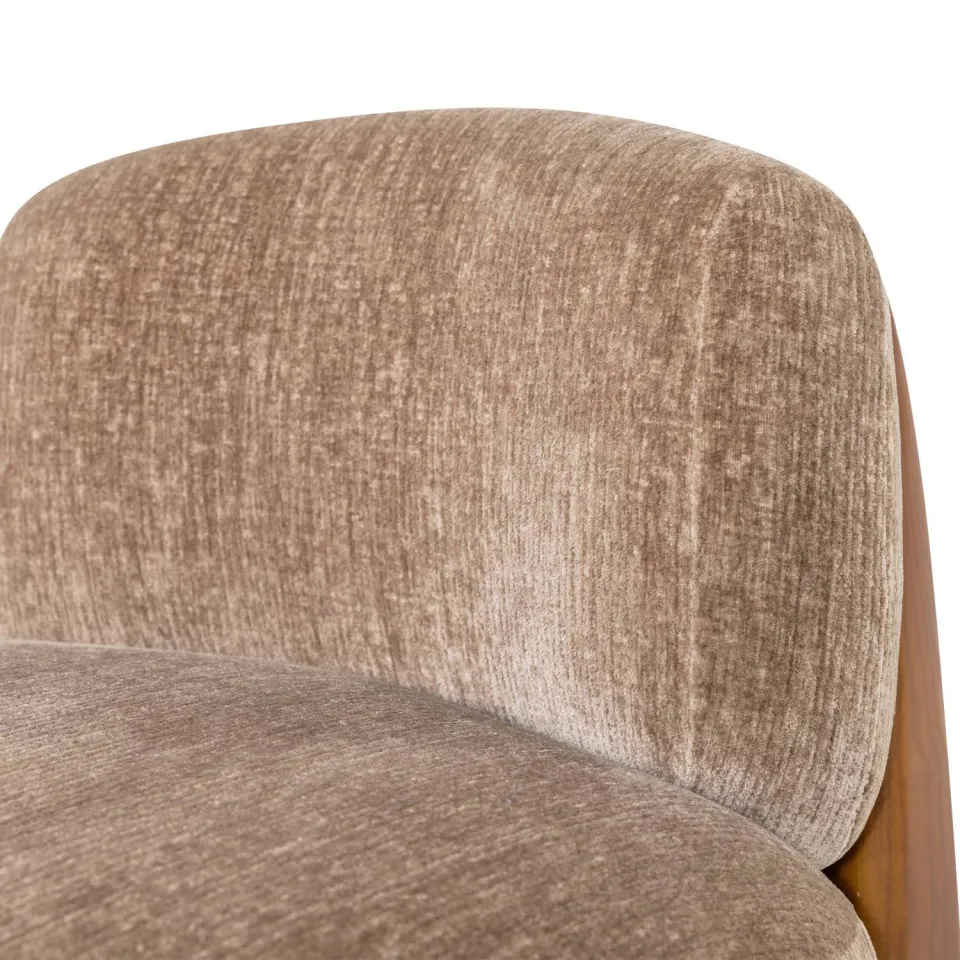 WOOOD Runi Fauteuil - Hout/Velvet - Paars/Bruin - 69x64x72, foto 5