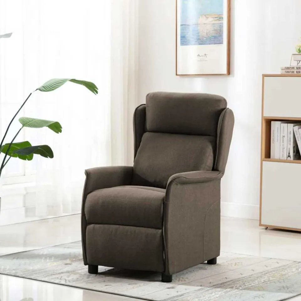 vidaXL Massagestoel Donkergrijs 93.5 x 67.5 x 101.5 cm Stof grijs, foto 2