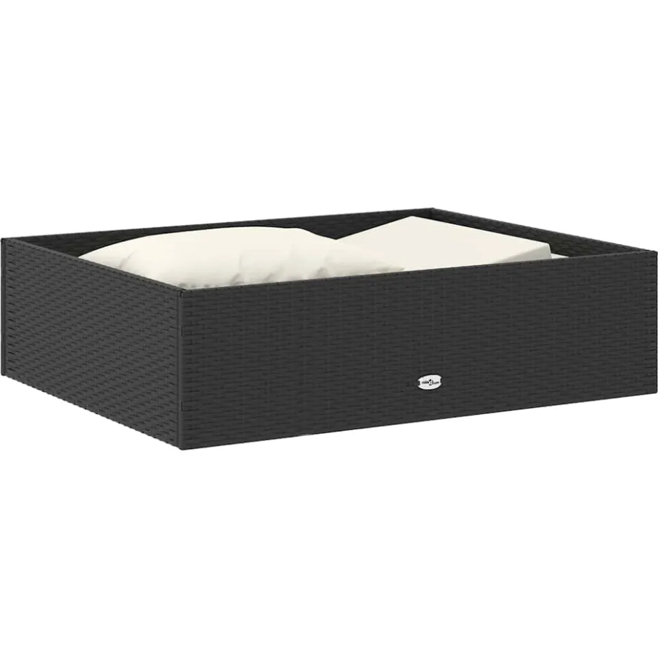 vidaXL 2-delige Loungeset met kussens poly rattan zwart, foto 4