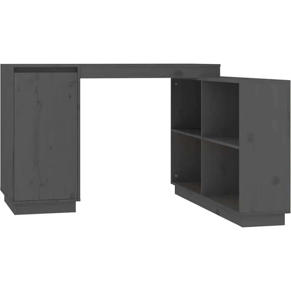 vidaXL Bureau 110x50x75 cm massief grenenhout grijs
