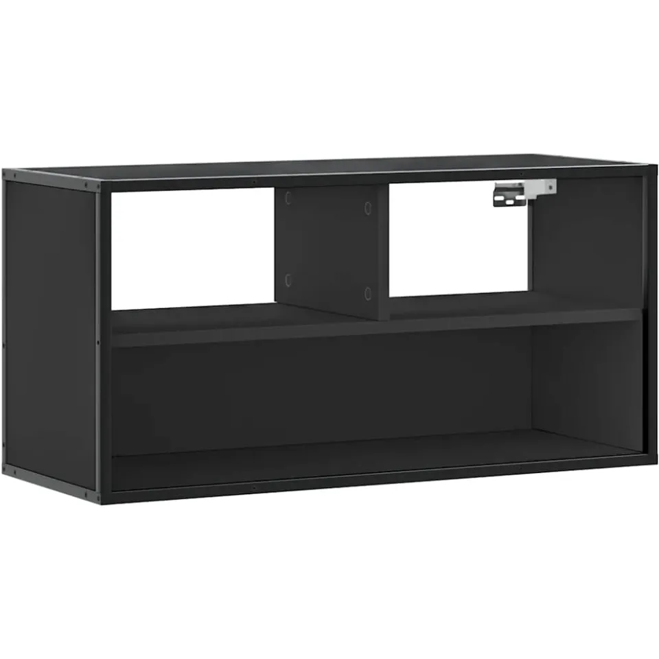 vidaXL Tv-meubel 80x31x39,5 cm bewerkt hout en metaal zwart, foto 3