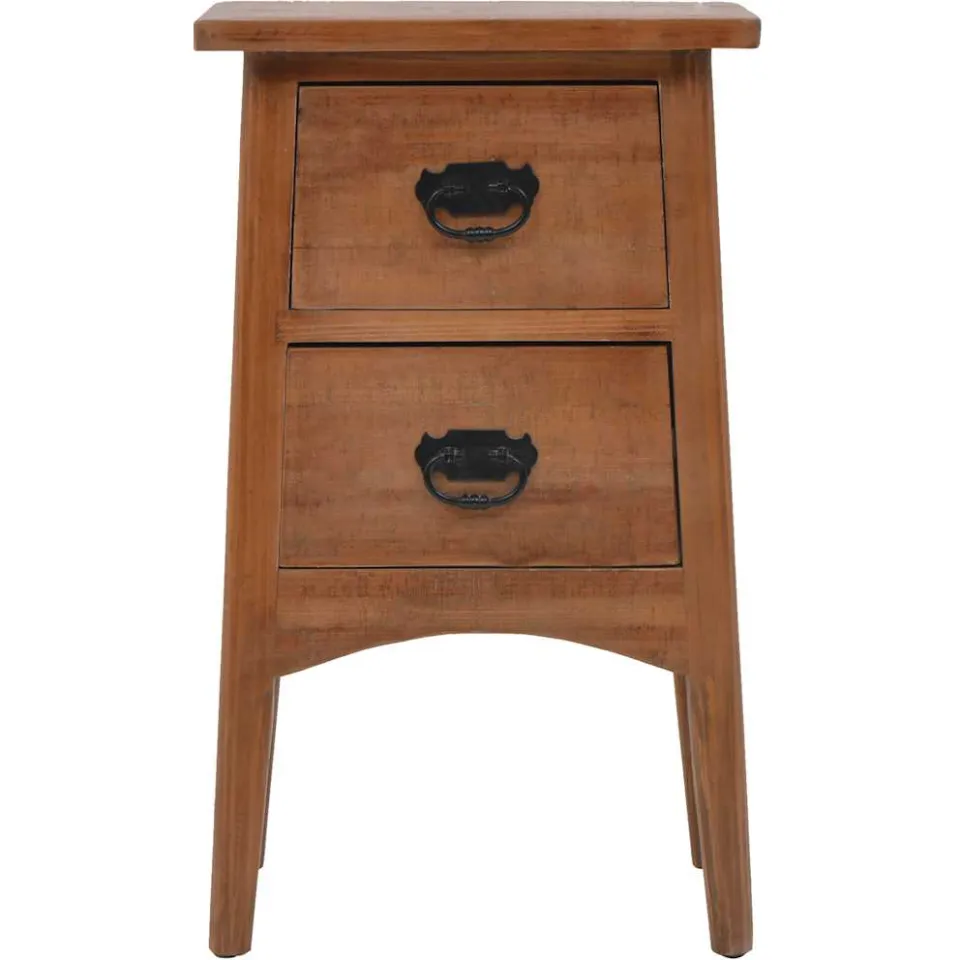 vidaXL Nachtkastje 40x29x68 cm massief vurenhout bruin, foto 2