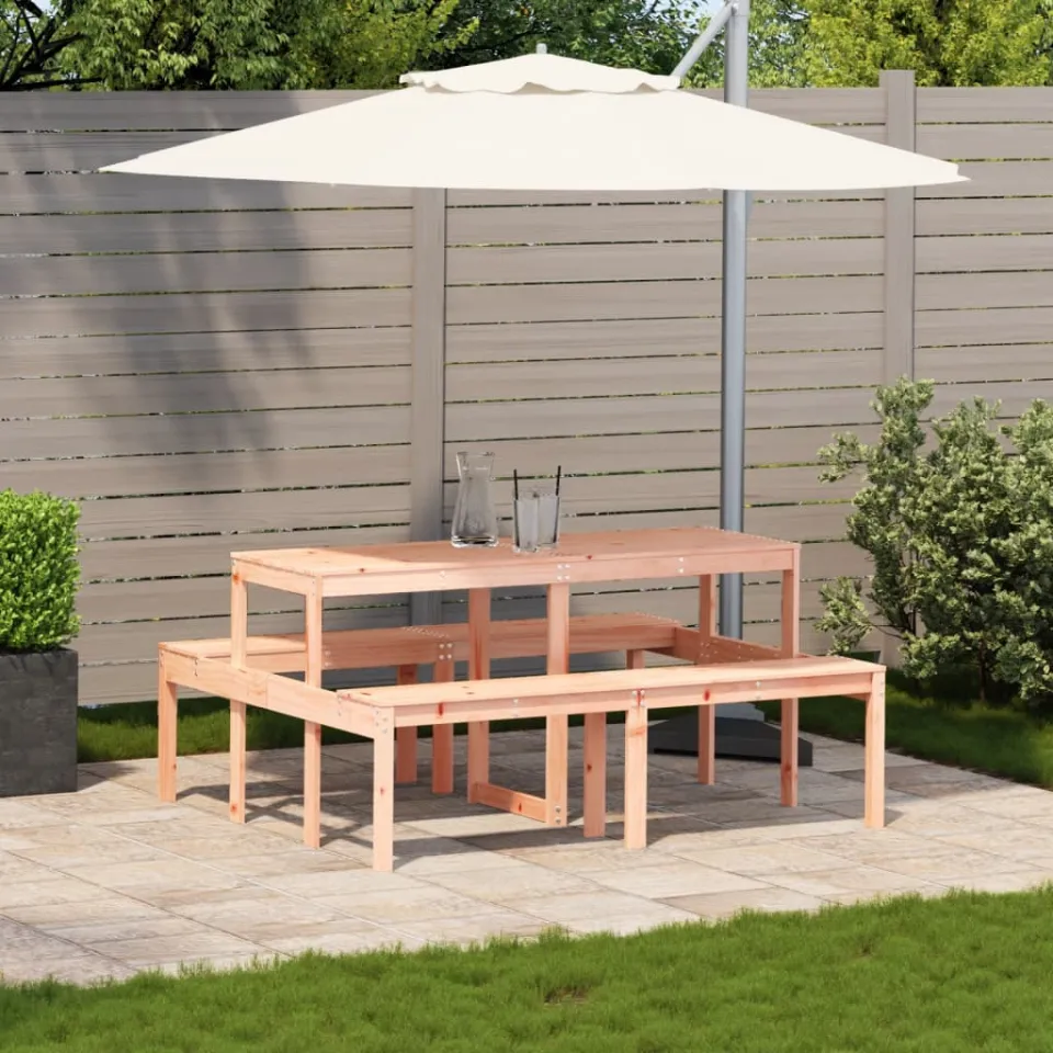 vidaXL Picknicktafel 160x134x75 cm massief douglashout bruin, foto 3