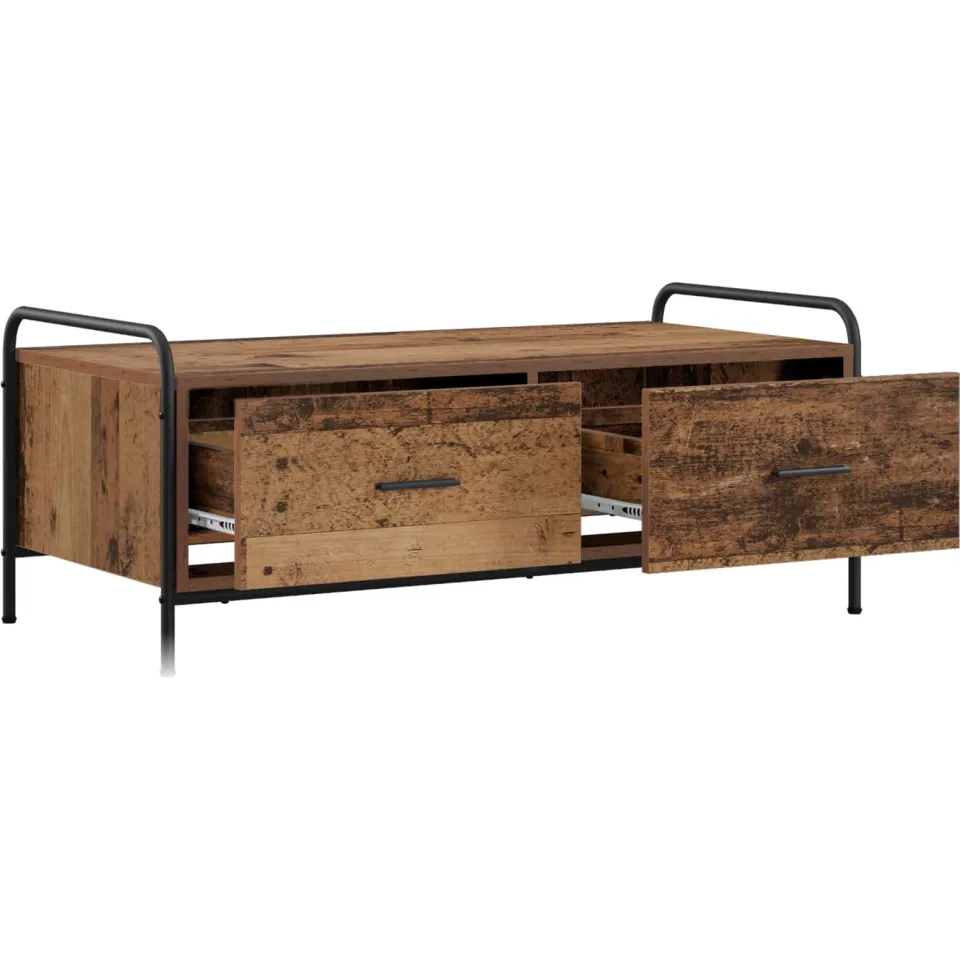 vidaXL Salontafel Oud hout 99,5 x 49 x 41 cm Bewerkt hout Bruin