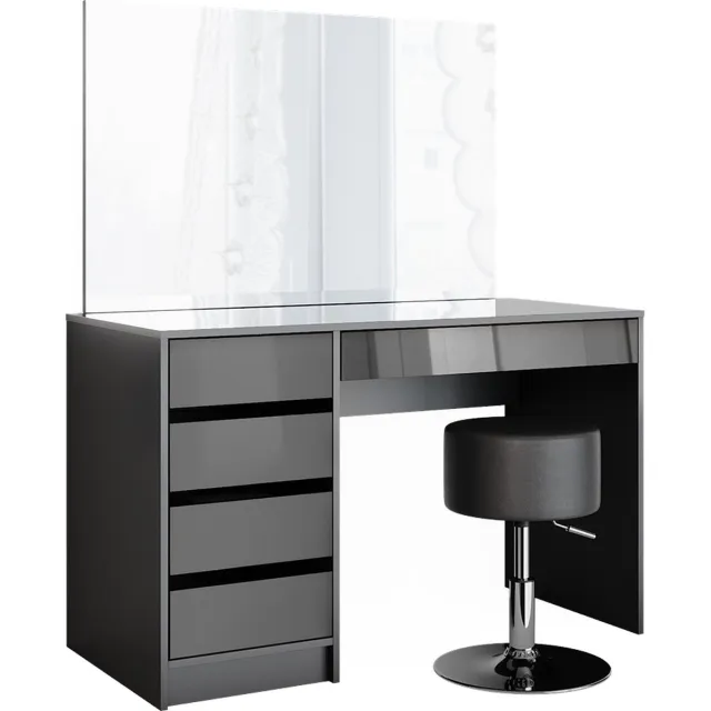 Vicco Kaptafel Sherry, Antraciet, 120 cm met spiegel en kruk