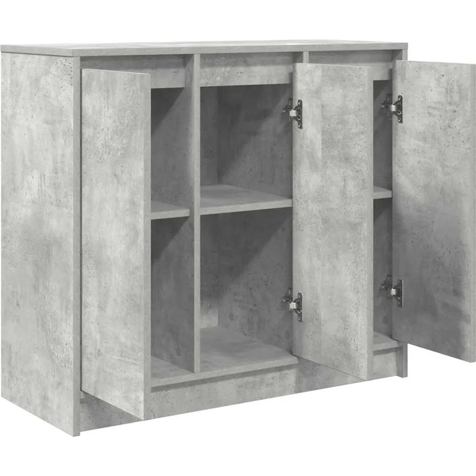vidaXL Dressoir 85x34x76 cm bewerkt hout betongrijs grijs, foto 4