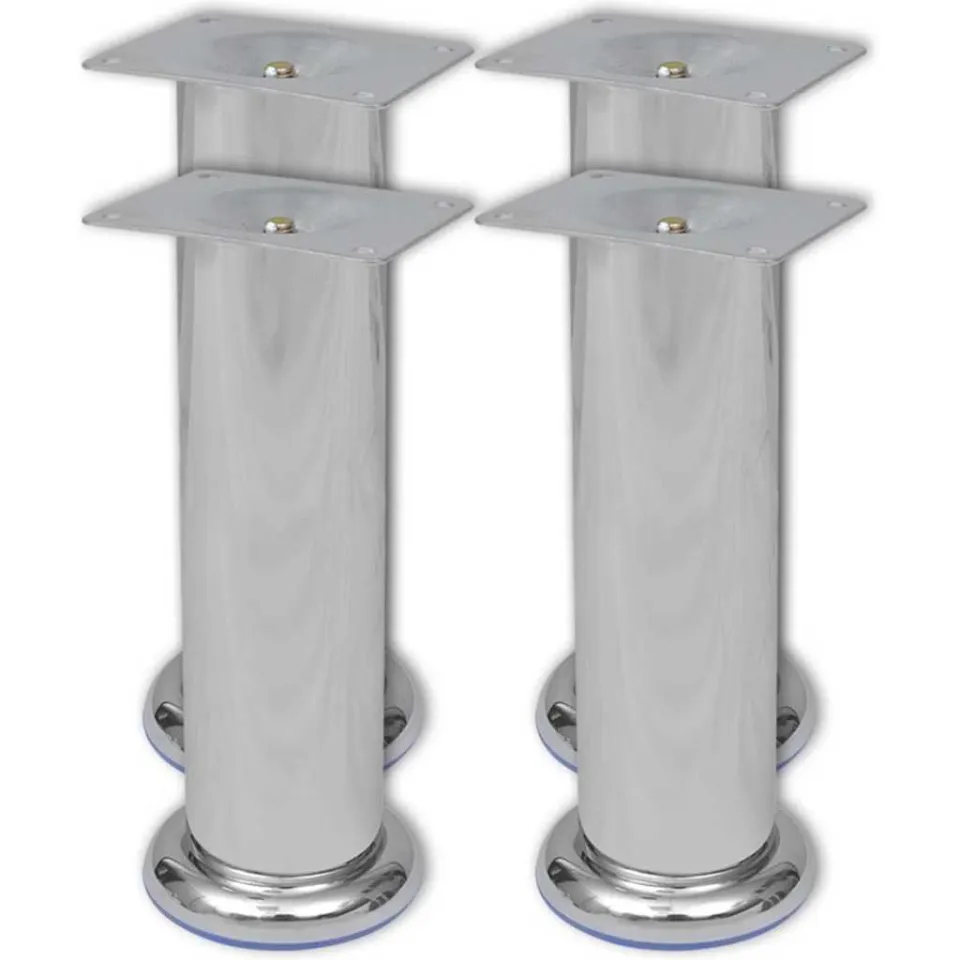 vidaXL Bankpoten rond 8 st 180 mm chroomkleurig, foto 2