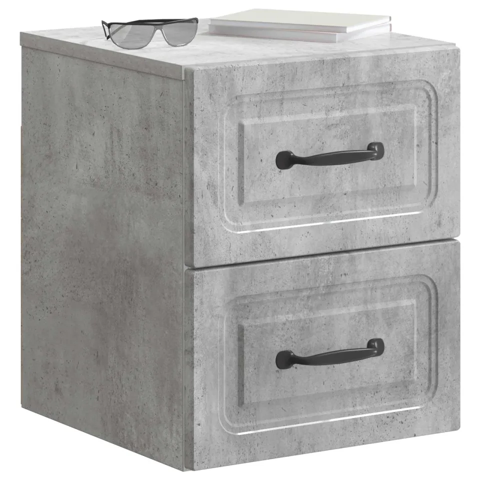 vidaXL Wandbeugel Bedkast Betongrijs 34,5 x 33 x 40 cm Bewerkt hout