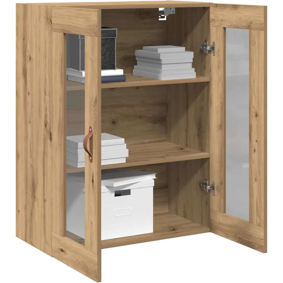 vidaXL Wandkast Artisan Eiken 69,5 x 34 x 90 cm Bewerkt hout Bruin