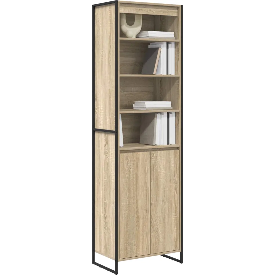 vidaXL Hoge Kasten Sonoma 60 x 36 x 200 cm Bewerkt hout bruin