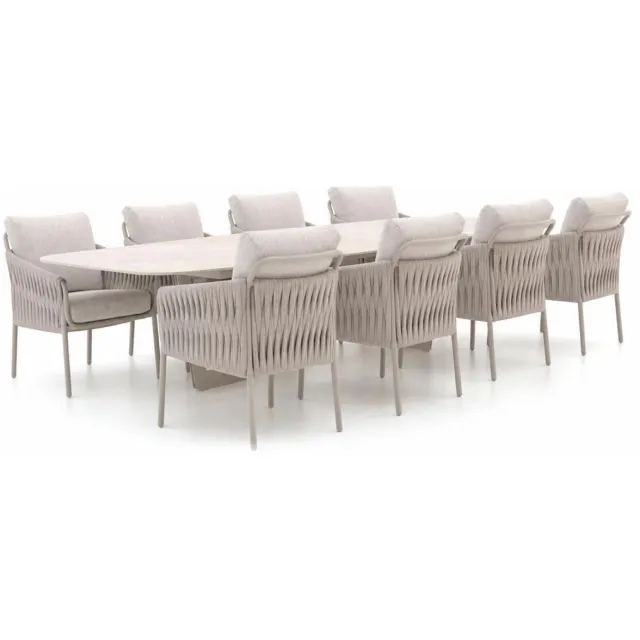 Suns Fiave/Palermo 280cm low dining tuinset 9-delig bruin, foto 2