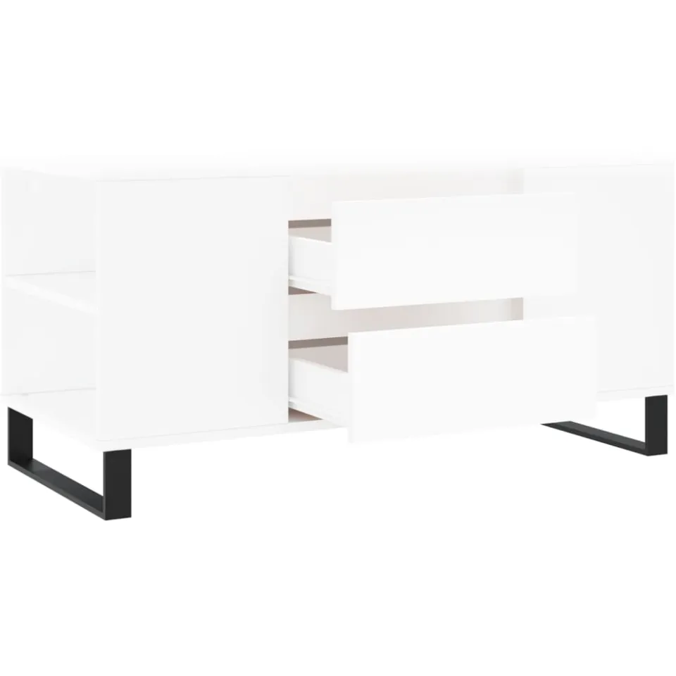 vidaXL Salontafel 102x44,5x50 cm bewerkt hout wit, foto 3