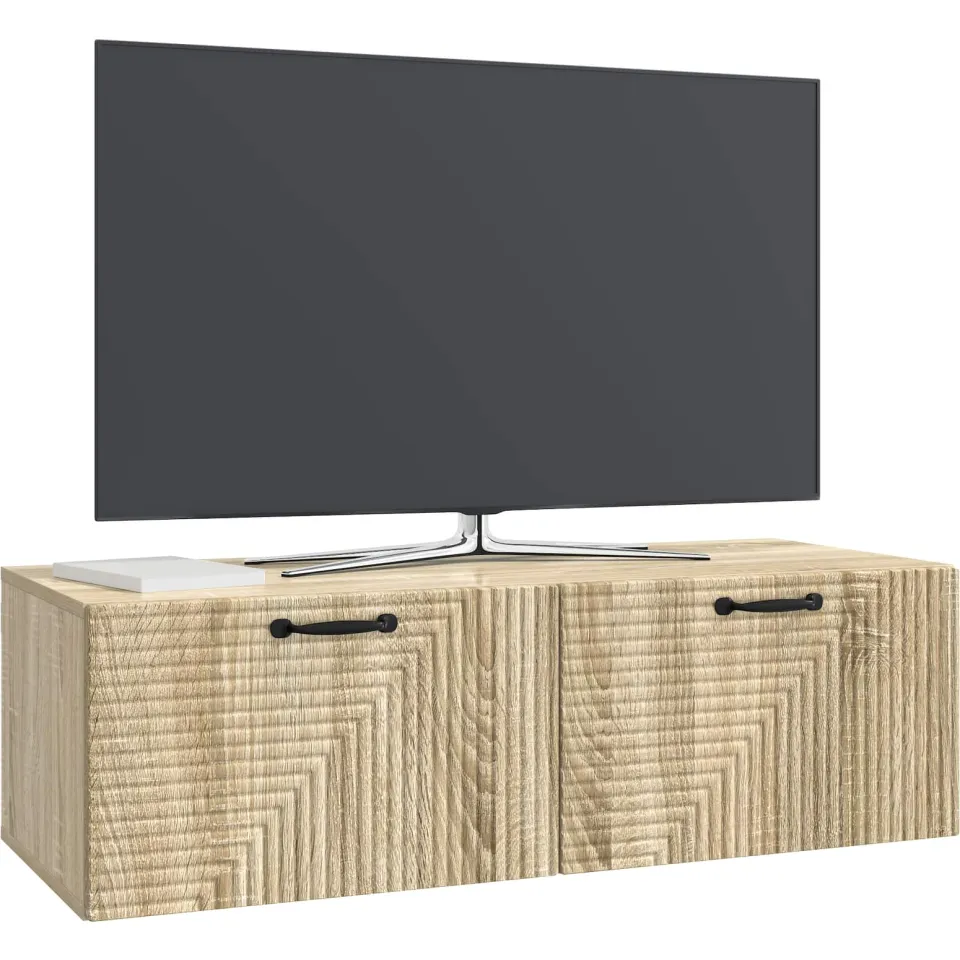 vidaXL Wandbeugel TV-kast Sonoma Eiken 98 x 41 x 30 cm Bewerkt hout Bruin